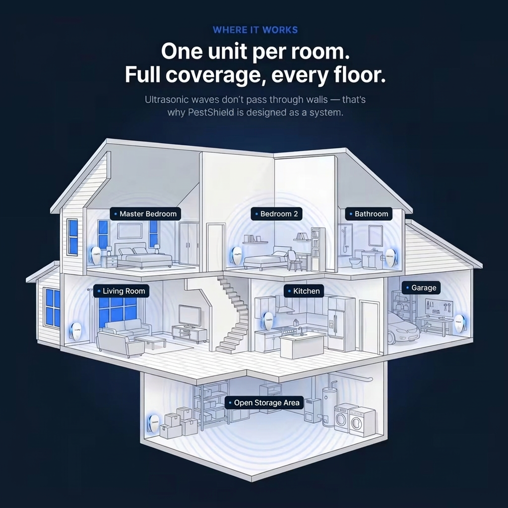 PestShield™ Ultrasonic Pest Repeller - Banish 14+ Pests for Good